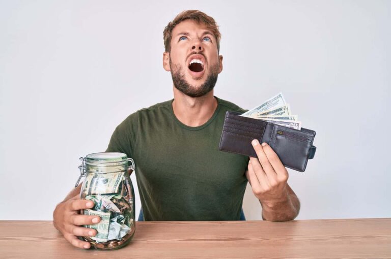 A angry man with money