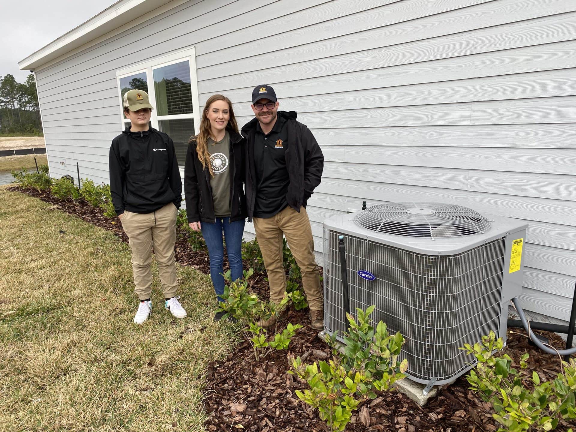 Jacksonville military family standing by new ac unit
